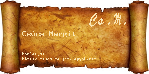 Csúcs Margit névjegykártya